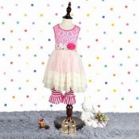 Girls two piece set with ruffle pants - Picture 2 of 4